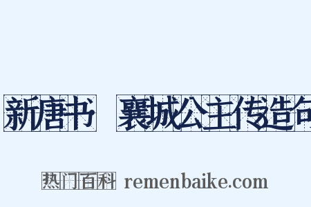 新唐书·襄城公主传造句是什么意思的图片